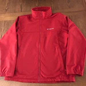 COLUMBIA SOFT SHELL RED ASCENDER JACKET